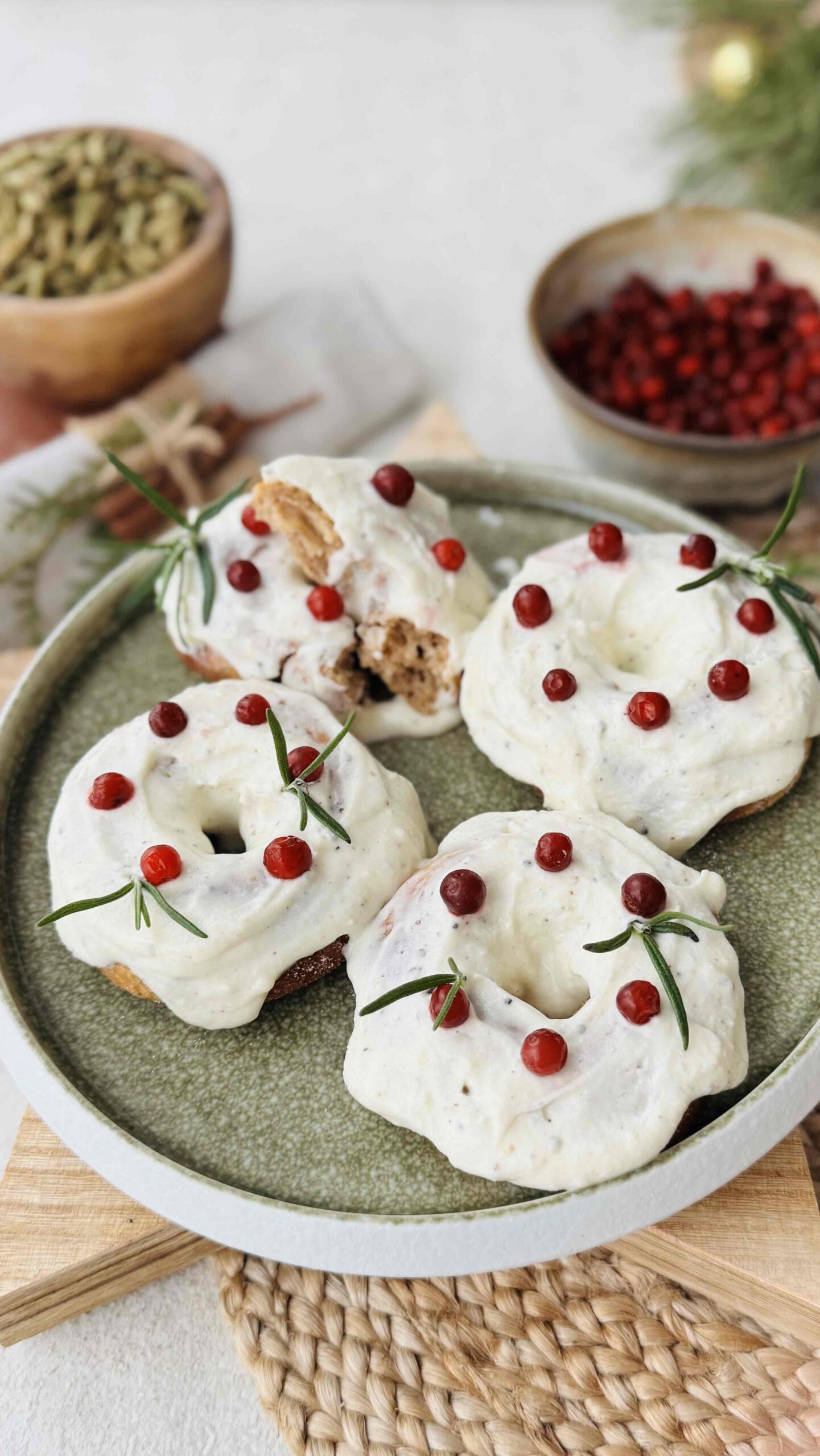 Doughnuts with White Chocolate Glaze