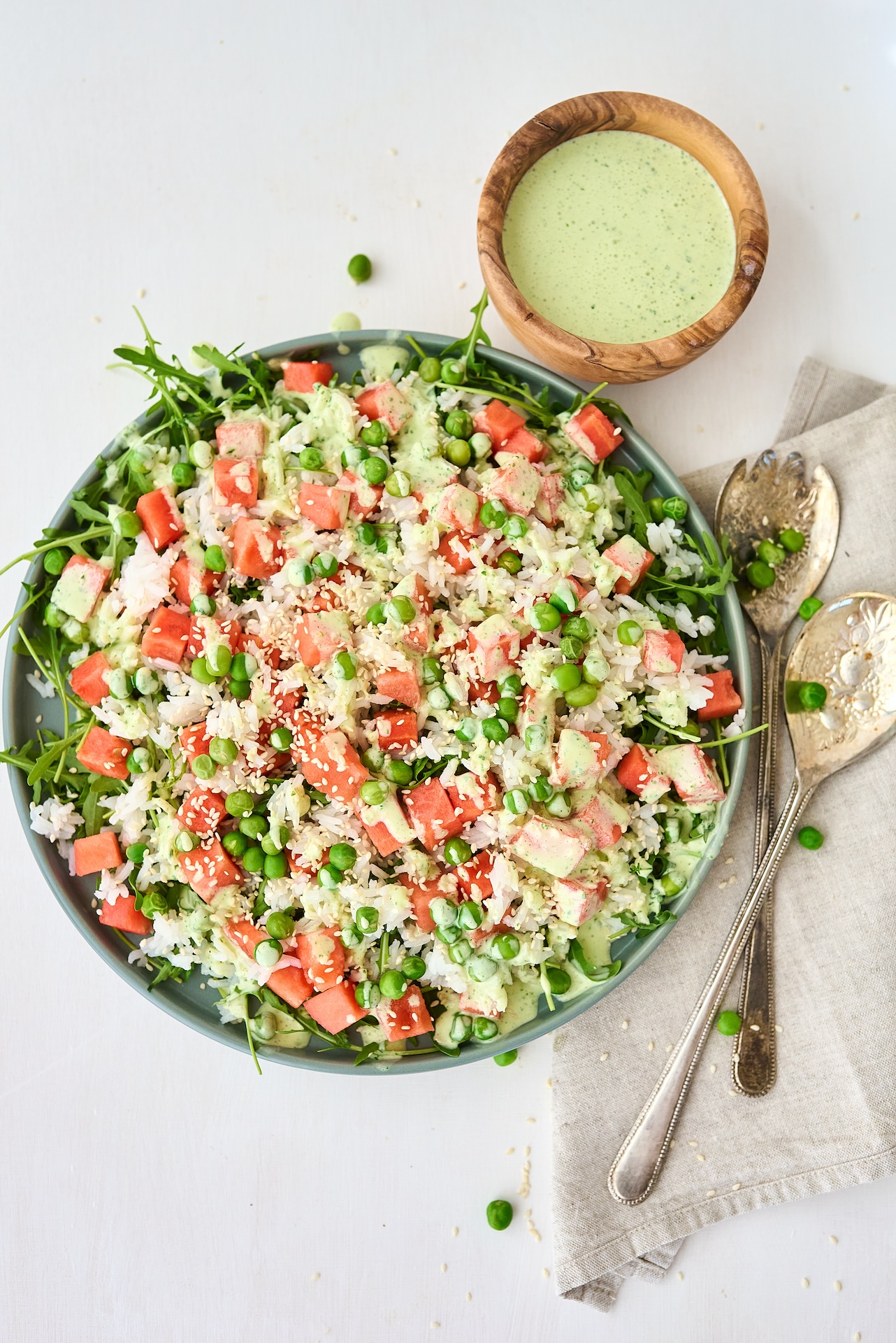 Summer rice salad with watermelon and green peas - Paula Särekanno