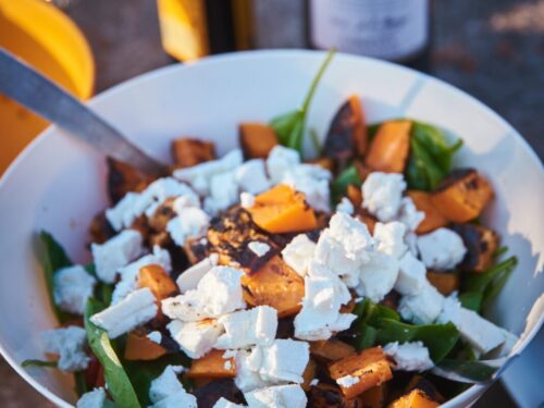 Grillsalat kitsejuustu ja kõrvitsaga